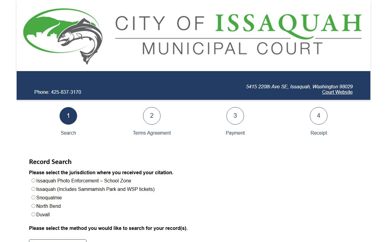 Issaquah Traffic Ticket Records payment portal
