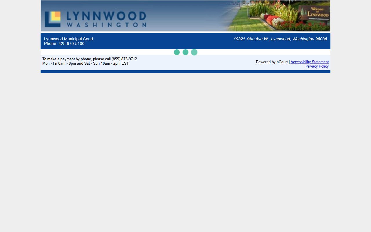 Lynnwood Traffic Ticket Records online payment page