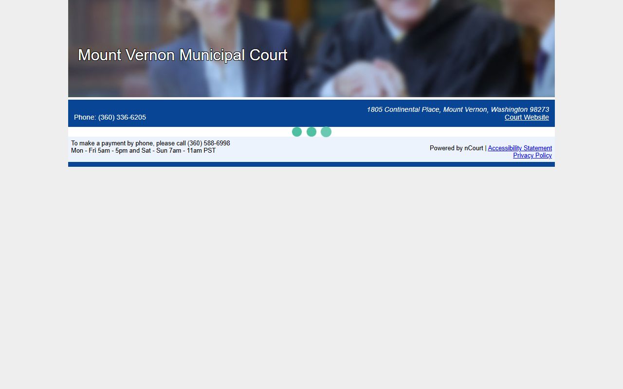 Mount Vernon Traffic Ticket Records court payments page