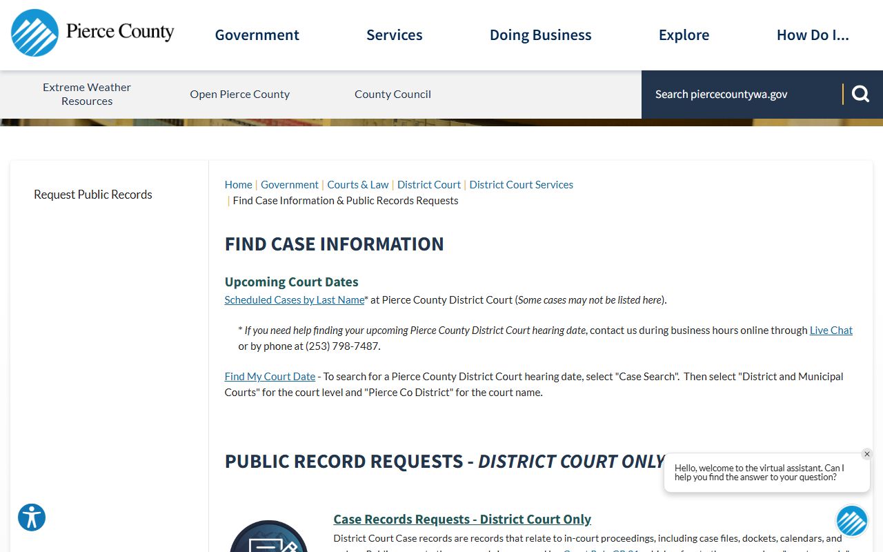 Parkland Traffic Ticket Records Pierce County court records request