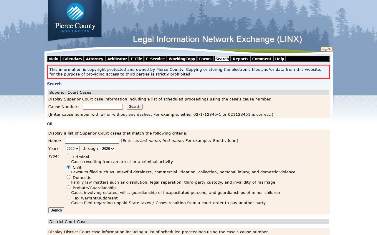 Parkland Traffic Ticket Records Pierce County LINX search