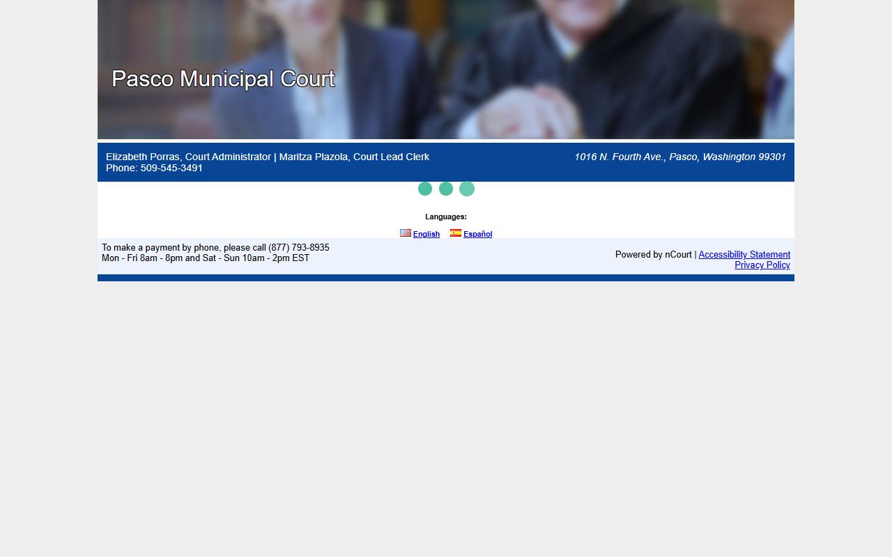 Pasco Traffic Ticket Records court payments page