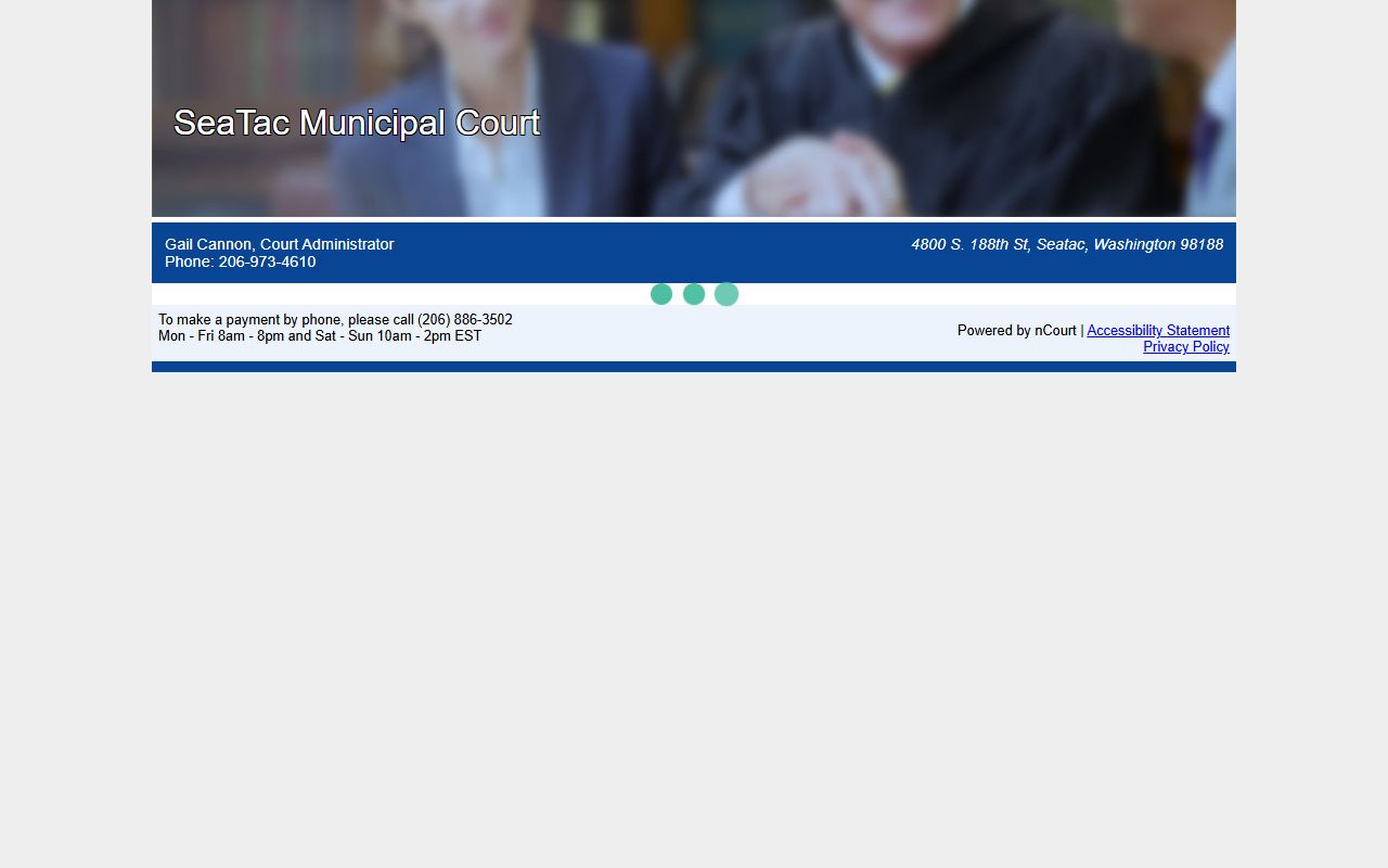 SeaTac Traffic Ticket Records court payments page