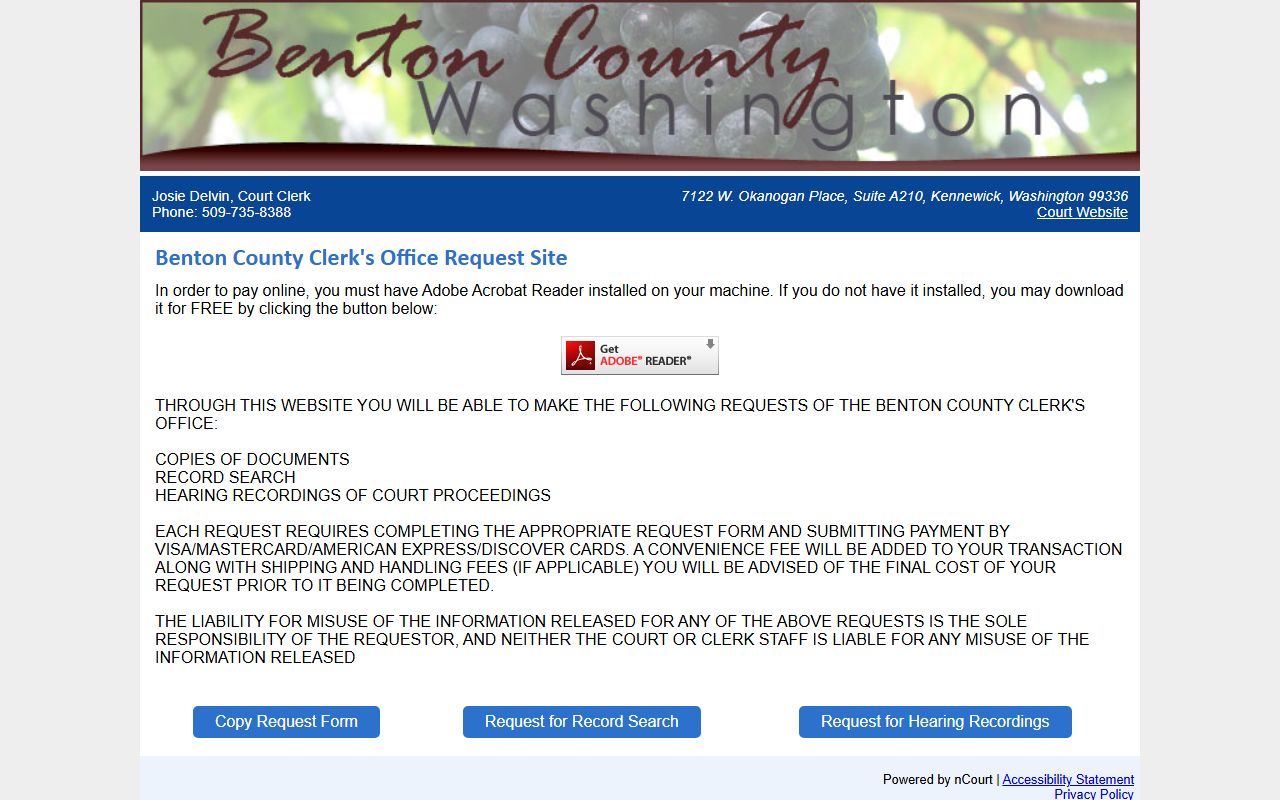 Benton County Traffic Ticket Records Benton County Clerk records site