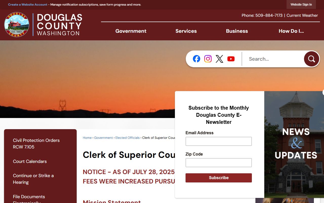 Douglas County Traffic Ticket Records clerk page