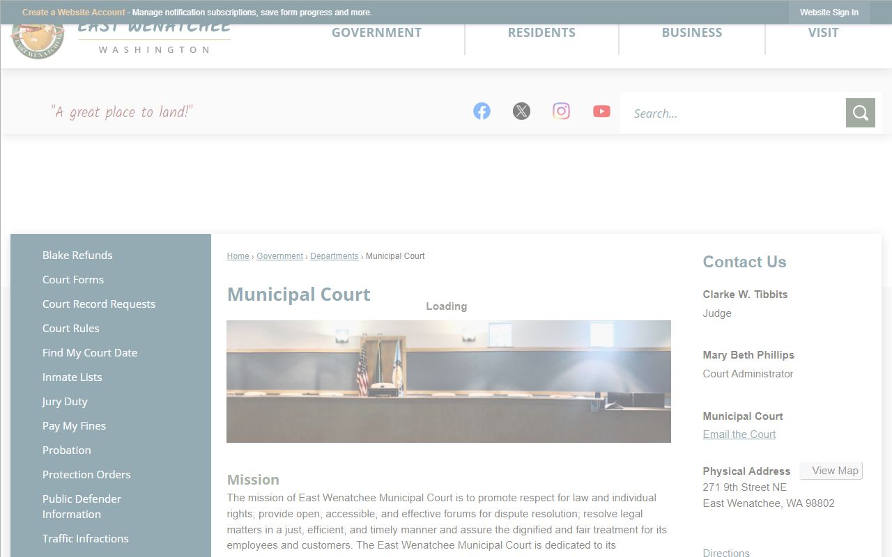 Douglas County Traffic Ticket Records East Wenatchee municipal court page