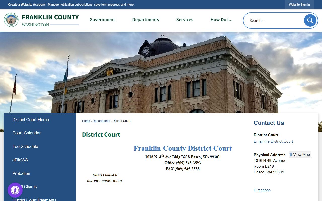 Franklin County Traffic Ticket Records Franklin County District Court page