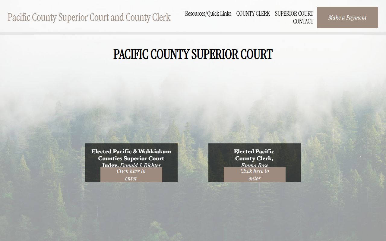 Pacific County Traffic Ticket Records clerk page