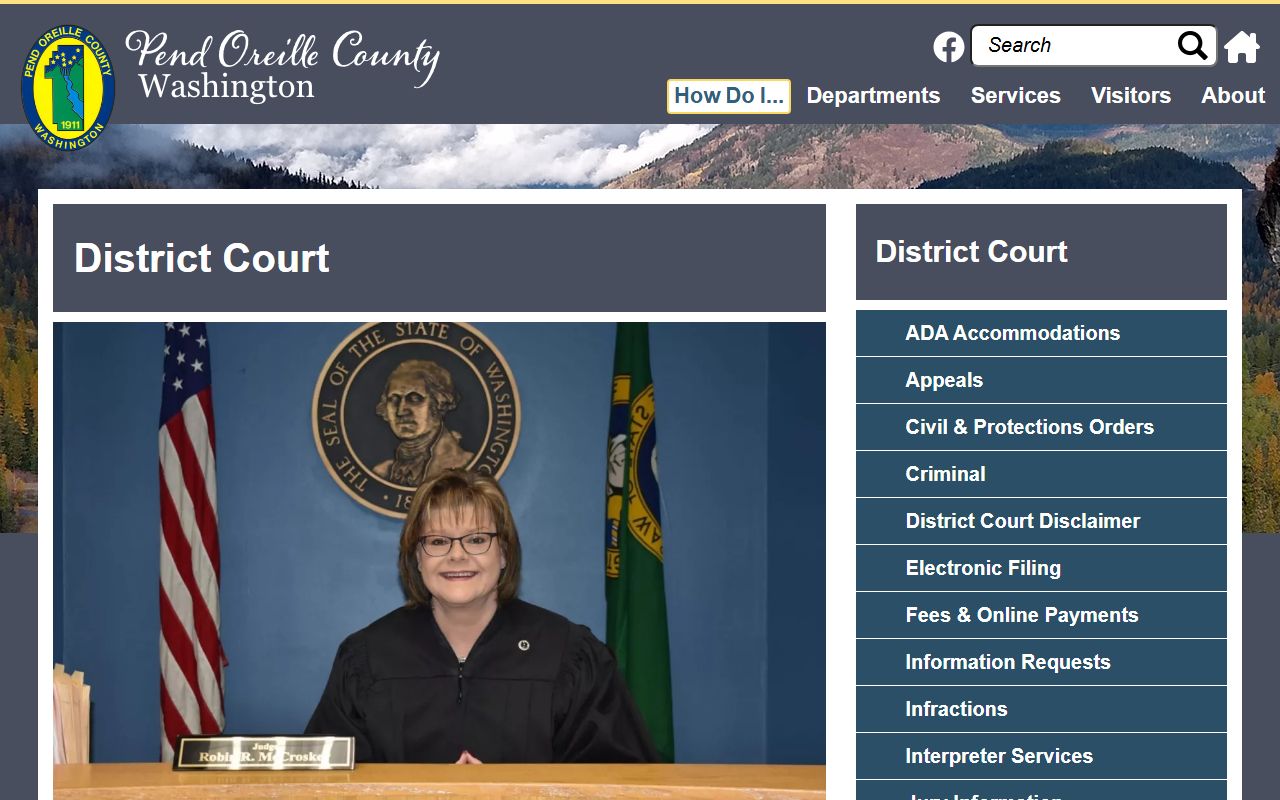 Pend Oreille County Traffic Ticket Records district court page