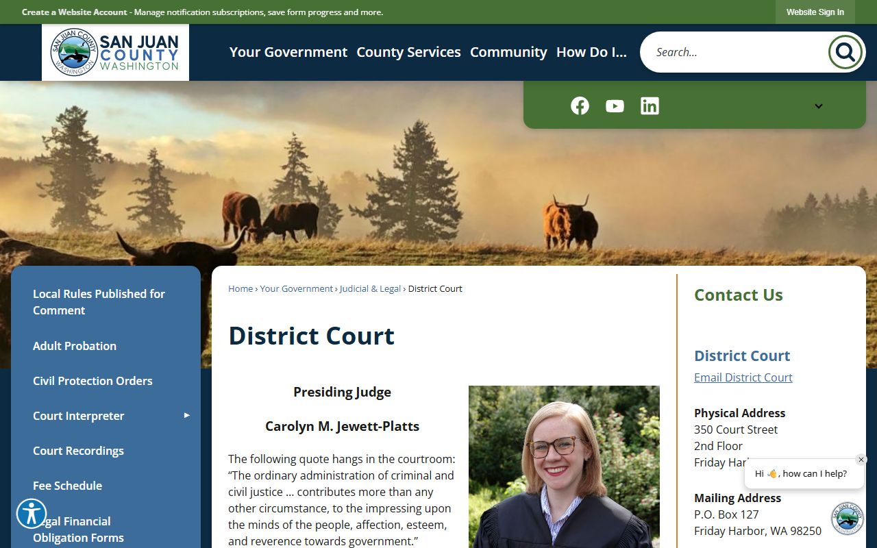 San Juan County Traffic Ticket Records district court page