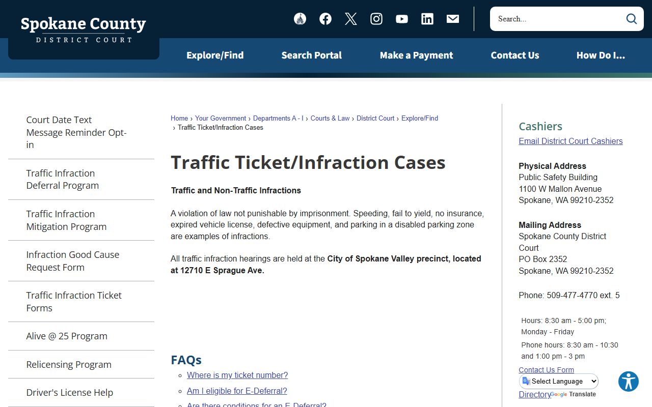 Spokane County Traffic Ticket Records traffic ticket cases image