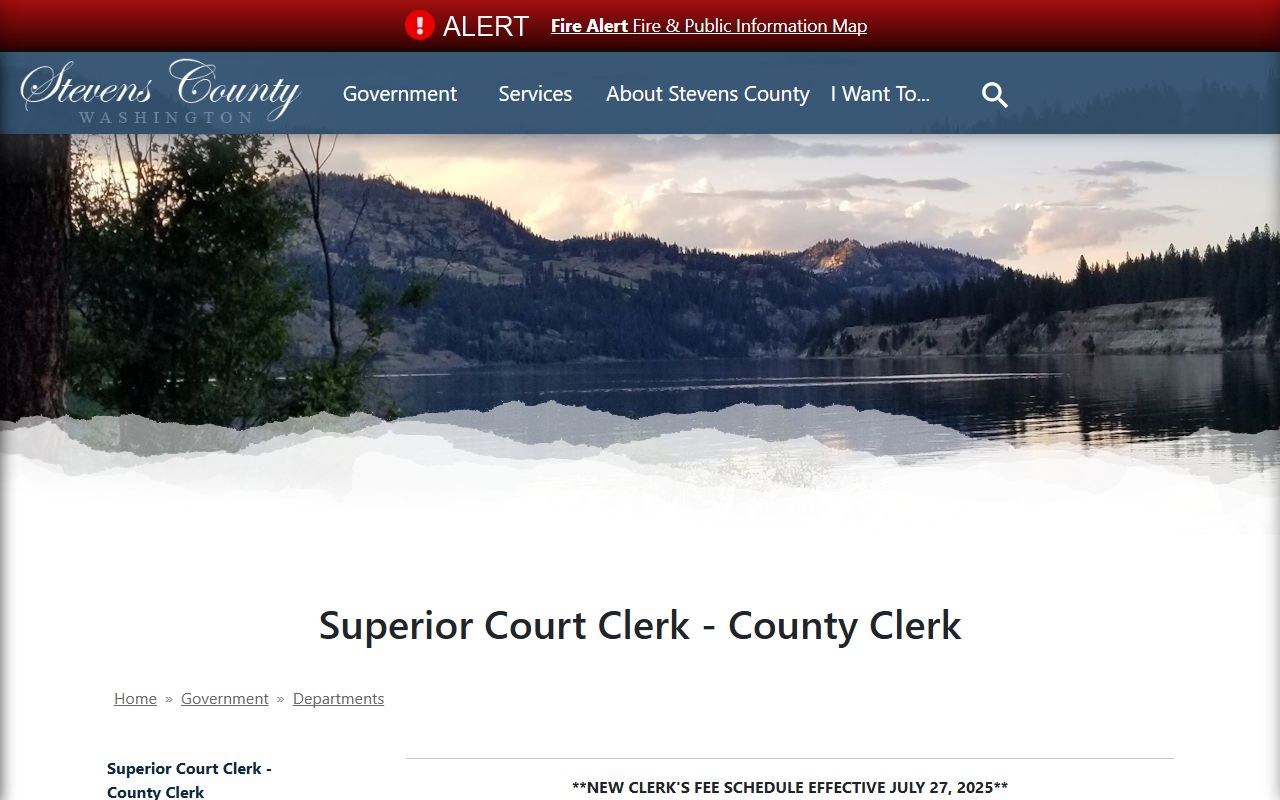 Stevens County Traffic Ticket Records clerk page