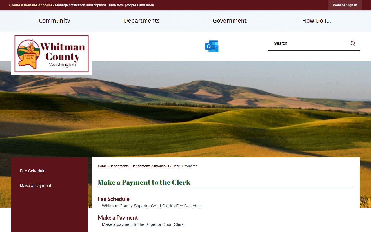 Pullman Traffic Ticket Records Whitman County court payments page