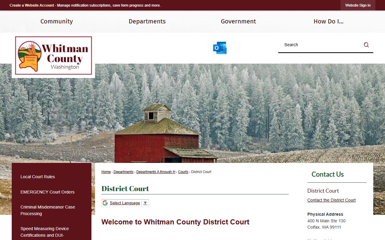 Pullman Traffic Ticket Records Whitman County District Court page